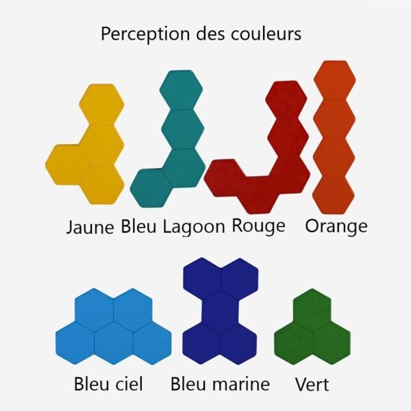 Tangram hexagone en bois – Image 3